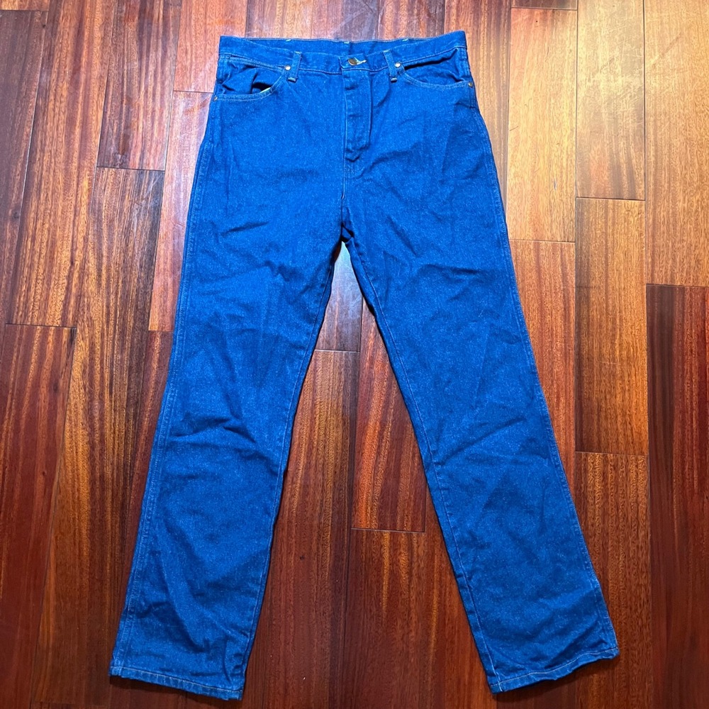Wrangler Jeans Mens 35x32 (35x33) 936PWD Slim Fit Cowboy Cut Blue Denim Western